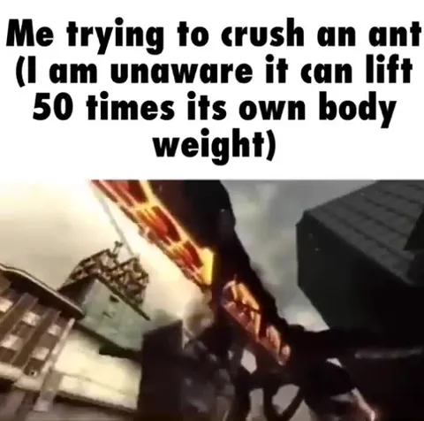Me Trying to Crush an Ant