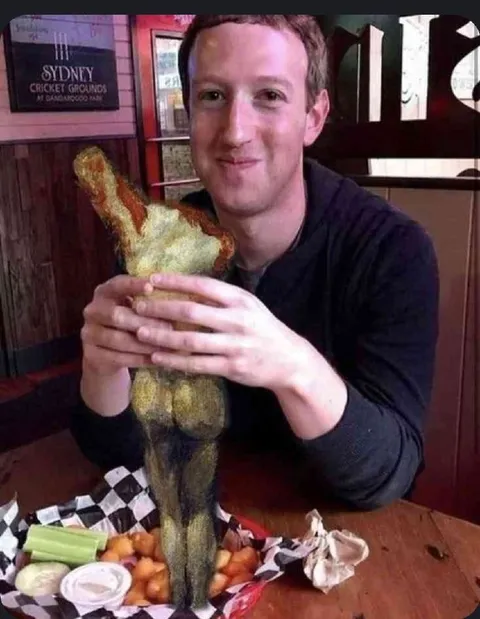 Mark Zuckerberg Holds Giant Food
