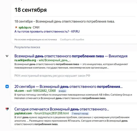 Всемирный день ответственного потребления пива