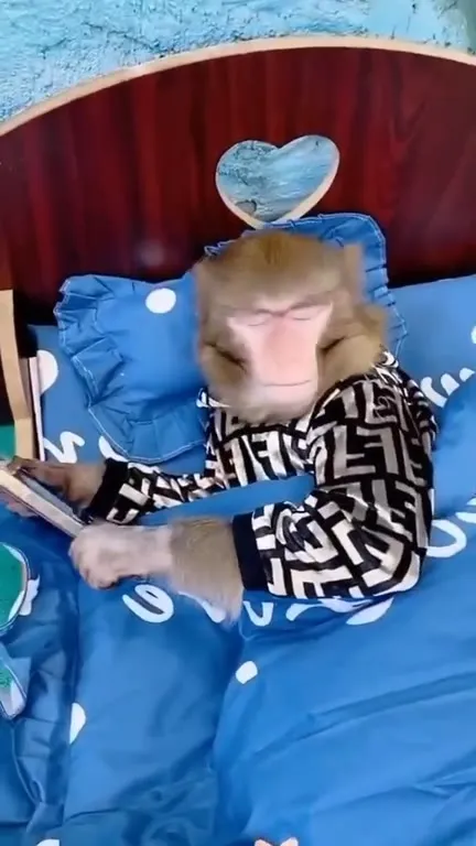 早上赖床刷手机的猴子