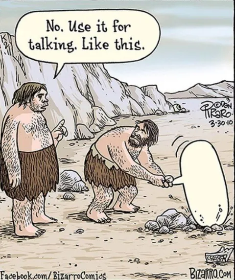 Caveman Explains Stone Phone