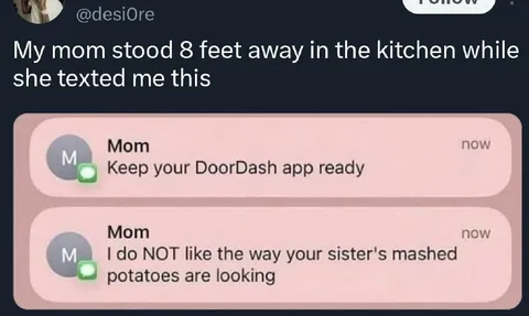 Mom Texts From the Kitchen