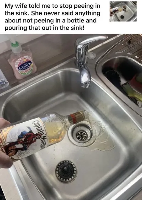 Bottle Peeing in the Sink
