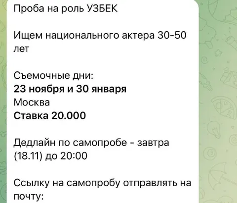 Проба на роль узбек