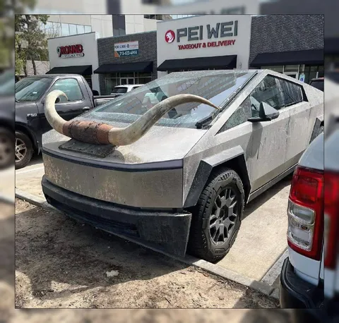 Cybertruck With Giant Horns