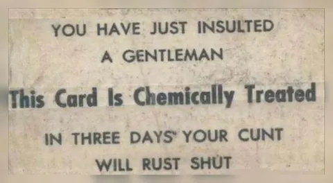 Chemically Treated Insult Card