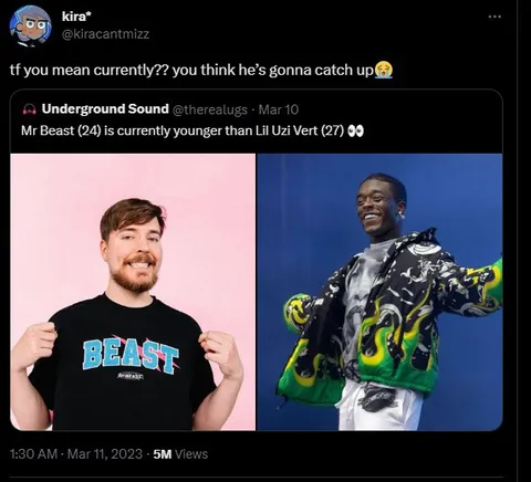 MrBeast Younger Than Lil Uzi Vert