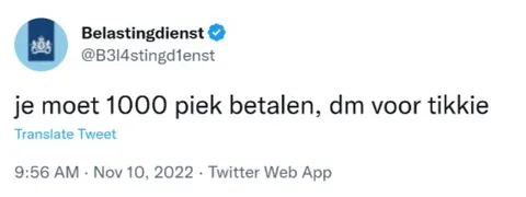 Duizend piek voor Tikkie