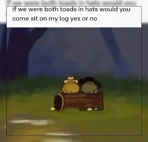 Toads in Hats on a Log