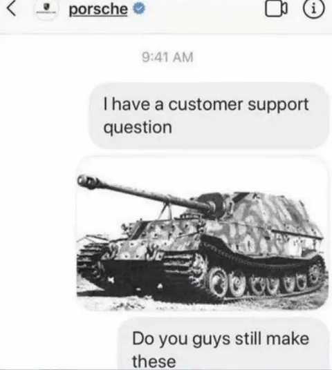 Porsche Customer Support Tank