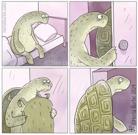 Черепаха снимает панцирь