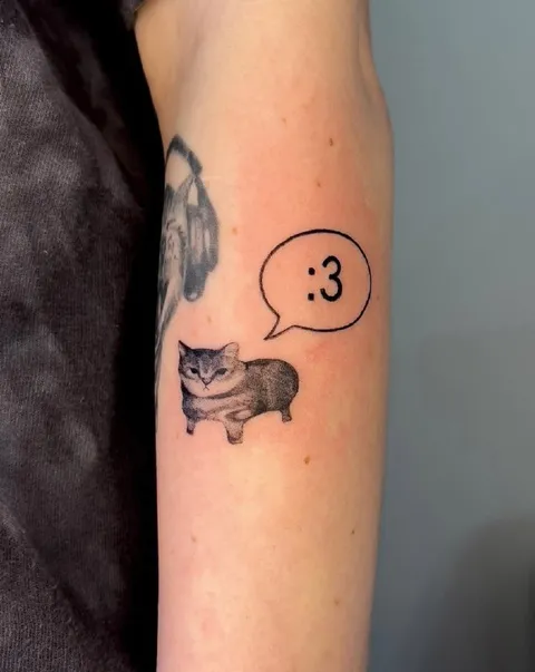 Татуировка с котом :3