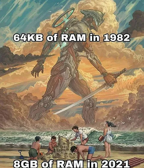 64KB RAM Versus 8GB RAM