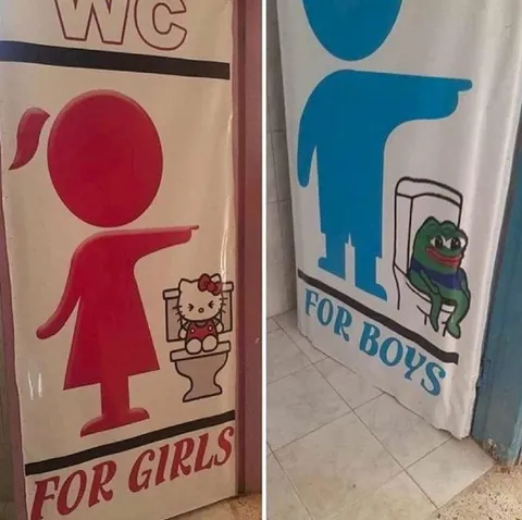 Girls and Boys Bathroom Signs
