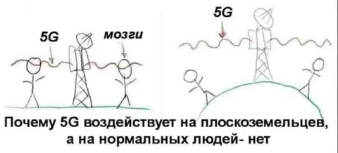 5G действует на плоскоземельцев
