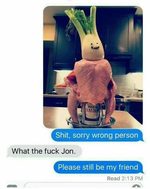 Wrong Person Thanksgiving Text