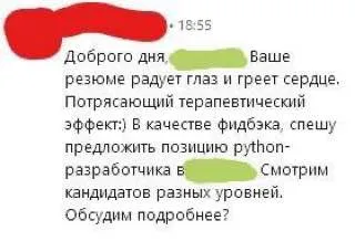Резюме радует глаз