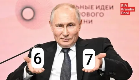 Путин показывает 6 и 7