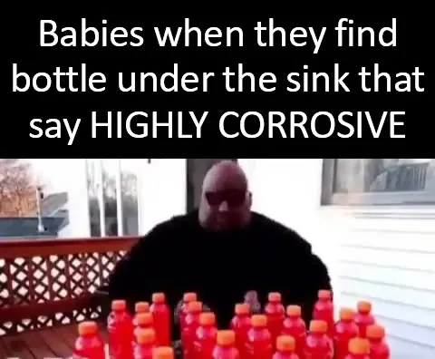 Babies Drink Highly Corrosive