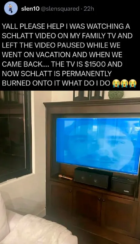 Schlatt Burned Into TV