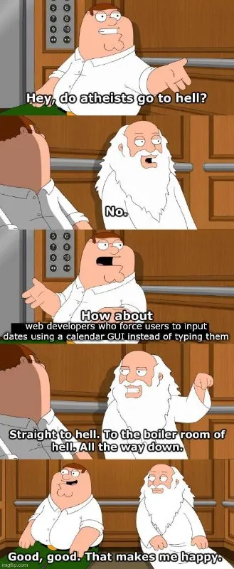 Peter Griffin Sends Web Developers to Hell