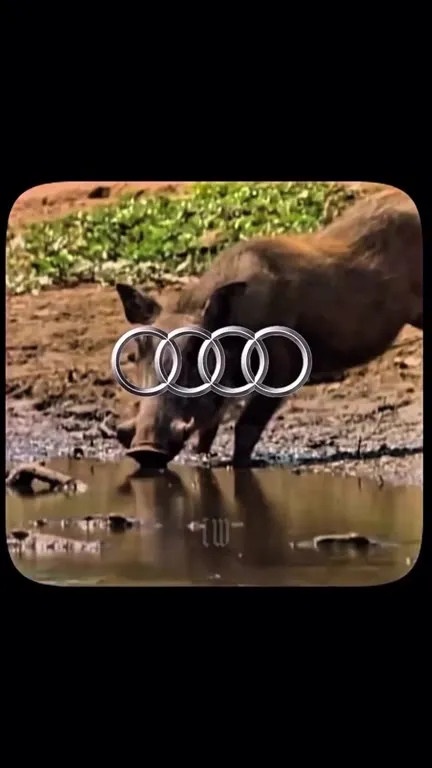 Bebendo água com carro no focinho