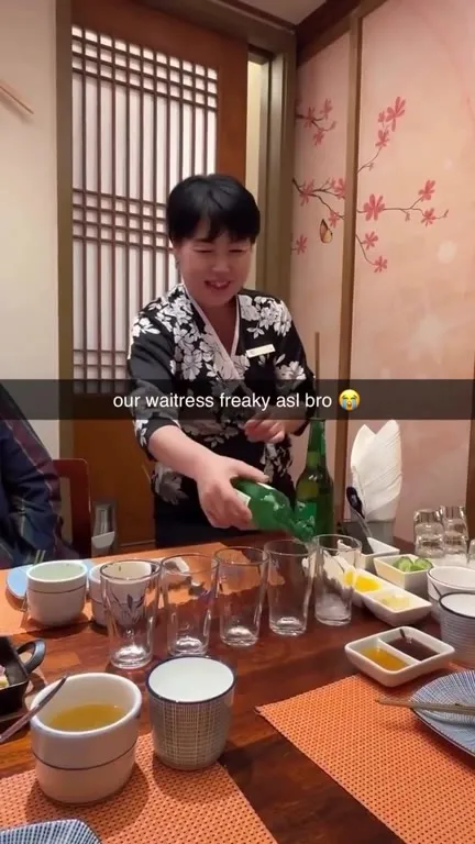 Freaky Waitress Pours Beer