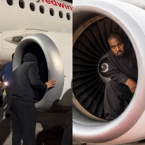 Kanye Hiding in a Jet Engine