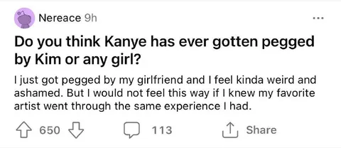 Kanye Pegging Question