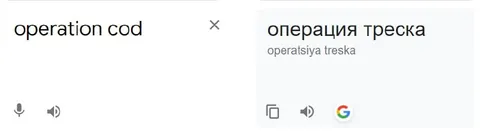 Операция треска в переводчике