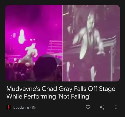 Chad Gray Falls Off Stage