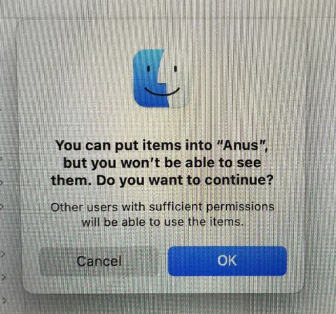 Anus Folder Warning
