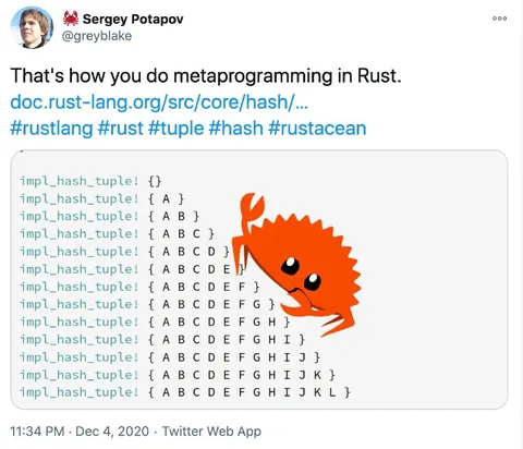 Rust Tuple Hash Metaprogramming