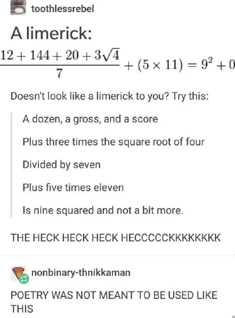 Mathematical Limerick Gone Wrong