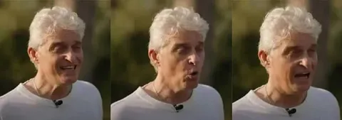 Мужчина меняет выражение лица