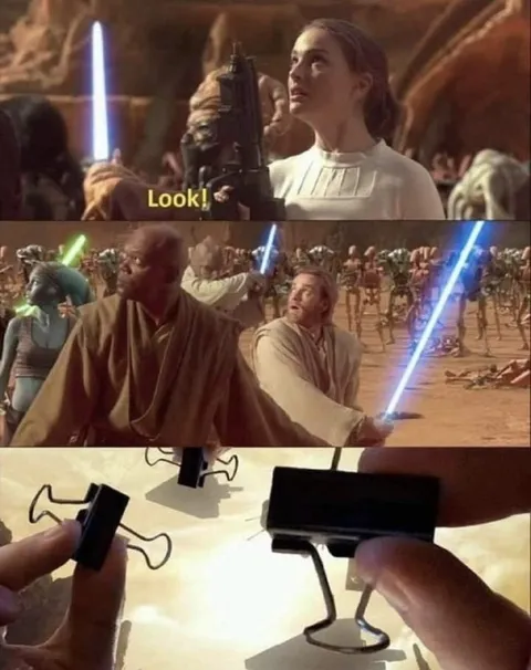 Look, Lightsabers Are Binder Clips