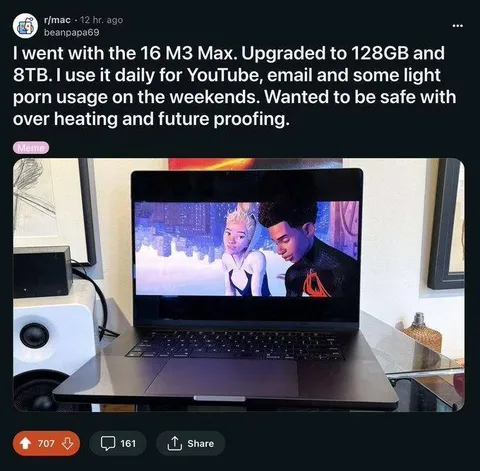 Overpowered MacBook for Light Porn