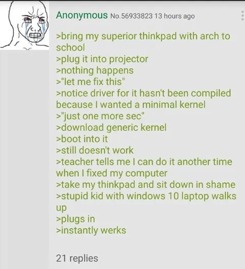 Linux ThinkPad Fails at School