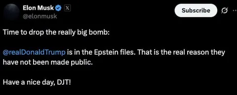 Elon Musk Drops the Epstein Bomb