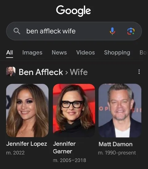 Google Searches Ben Affleck's Wife