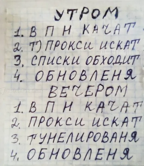 Утром и вечером список дел