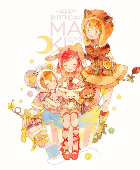 Happy Birthday Maki Anime Illustration