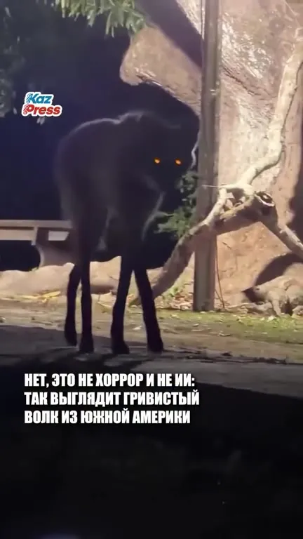 Таинственный волк в ночном парке