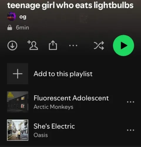 Teenage Girl Who Eats Lightbulbs Playlist