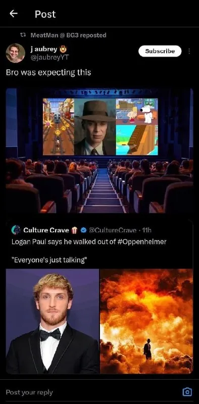 Logan Paul Expected Oppenheimer