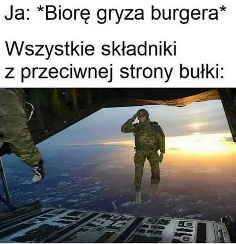Składniki burgera z drugiej strony