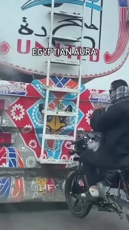 Egyptian Aura on a Motorcycle