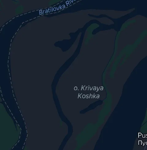 Остров Кривая Кошка на карте
