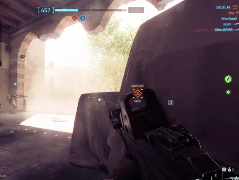 Hiding Behind Cover in Battlefield