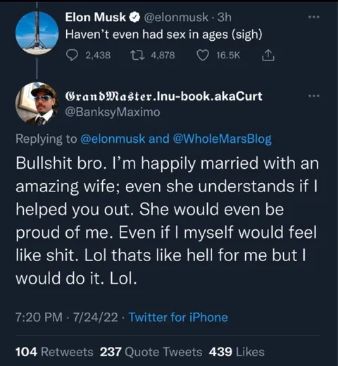 Married Man Offers to Help Elon